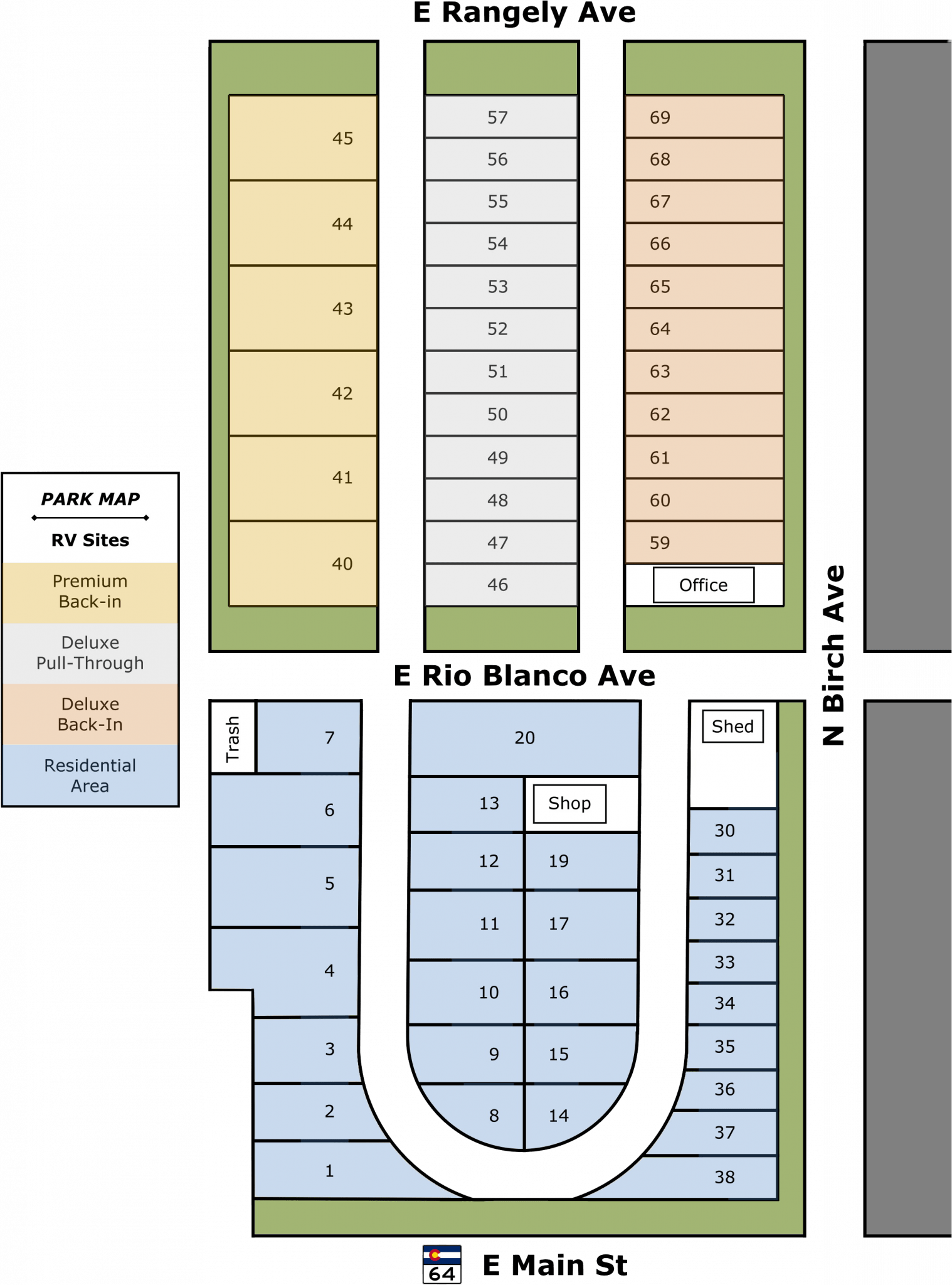 Silver Canyon Rv Ranch Map Deluxe Pull-Through Site - Silver Sage RV Park